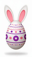 Fototapeta premium A whimsical Easter egg transformed into a bunny, designed with delicate patterns, inviting the charm of the spring season.