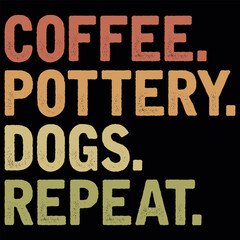 Coffee Lover Funny Clay Artist Vintage Pottery T-shirt Design