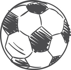 Soccer ball doodle. Football drawing. Goal icon © MicroOne