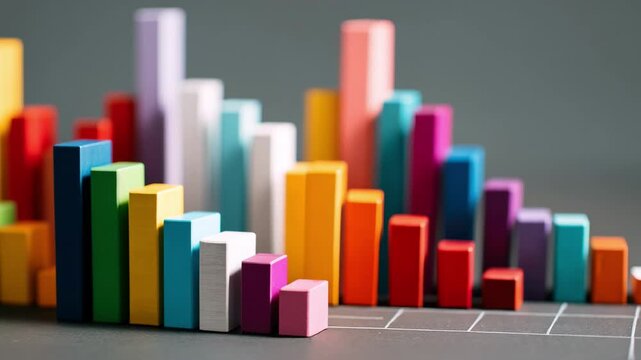 Medium shot of colorful bar charts illustrating website traffic growth highlighting clear data trends and comparative analysis for digital marketing insights.