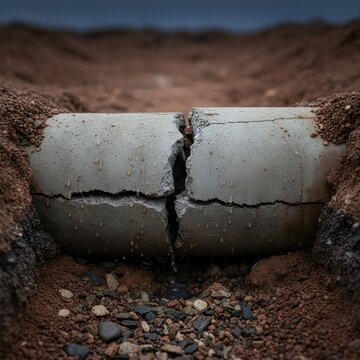 Canalisation d'&eacute;vacuation cass&eacute;e lors de travaux de terrassement