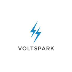 Fototapeta premium Volt Spark Logo with Lightning Bolt.