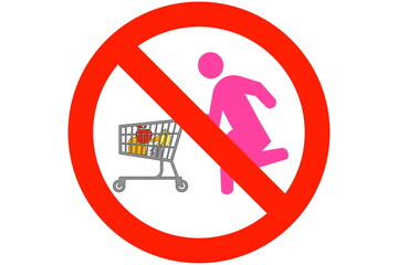 買い物を急ぐ女性