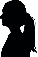 a girl head silhouette vector