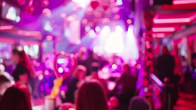 Energetic dance night with colorful illumination and enthusiastic viewers