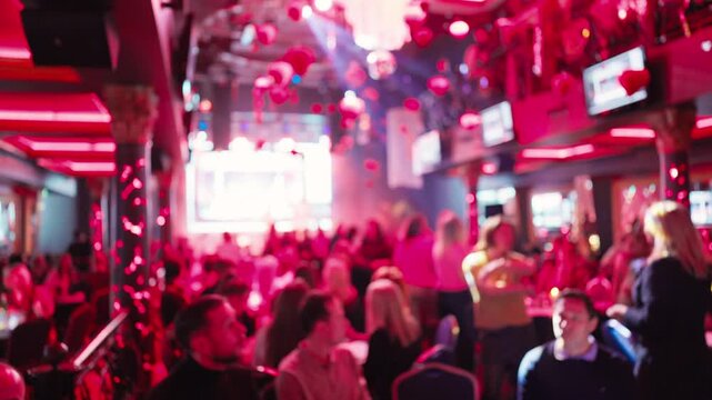 Lavish gathering with lighting. Opulent party featuring decor and dancing