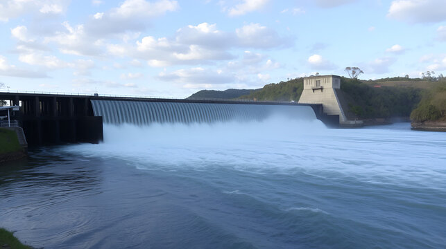 Overflow gates of Awoonga Dam near Gladstone Queensland.
