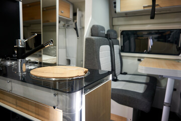 Interior of a camper van