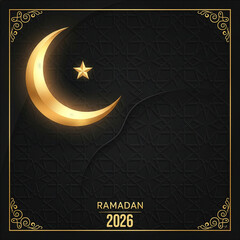 Black and gold Ramadan background vector
