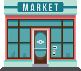 Obraz premium Market storefront color icon. Urban grocery shop