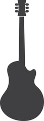 Naklejka premium Black guitar shape. Music instrument silhouette icon