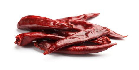 Red hot chili peppers isolated on white