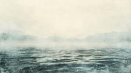 Fototapeta premium A foggy, misty day with a calm body of water