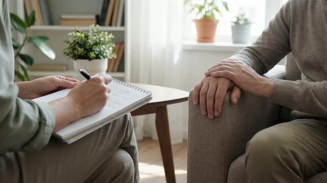 A man and a woman are sitting in a room