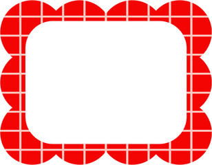 Retro Scalloped Frame with Checkered pattern