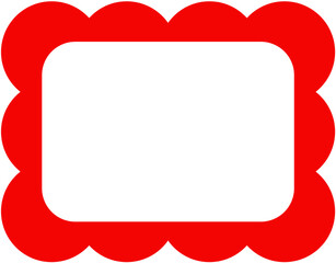 Retro Scalloped Frame with Checkered pattern