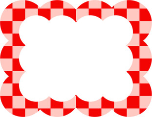 Retro Scalloped Frame with Checkered pattern