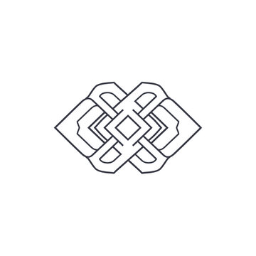 Abstract Geometric Celtic Knot Design Element.