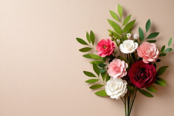 Fototapeta premium Elegant Paper Flower Bouquet Arrangement for Mother's Day Celebration
