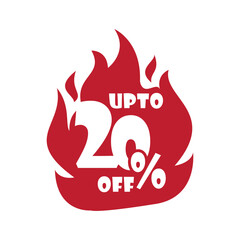 20% off logo vector illustration. Up To 20 Percent Off Sale icon.