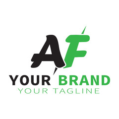 Creative letter AF logo. Modern Letter AF Logo template editable for your business.