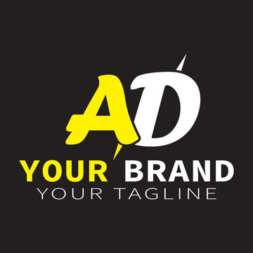 Creative letter AD logo. Modern Letter AD Logo template editable for your business.
