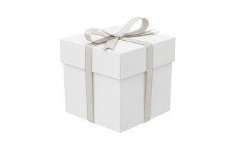 Obraz premium Small white gift box mockup template for wedding or party favors isolated on transparent background.