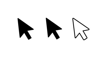 Cursor icons: solid black and outline arrow pointer for digital interfaces