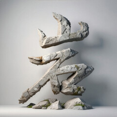 漢字1文字の意味を表現したグラフィック【岩】