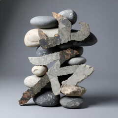 漢字1文字の意味を表現したグラフィック【岩】