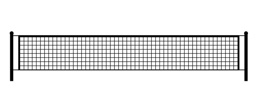Tennis net vector illustration with realistic mesh and minimalist style isolated on white background. Perfect for court sports design, icons, infographic, UI, logo, and recreation graphic resource.