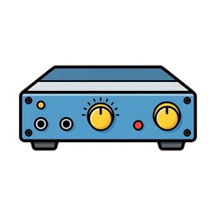 Fototapeta premium Blue Audio Amplifier Device with Controls.