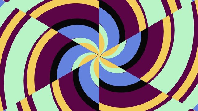 Colorful Retro Spiral Rotating for Psychedelic Trip with Hypnotic Motion
