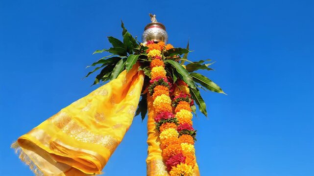 Gudi Padwa Maharashtrian New Year Traditional Flag Decoration