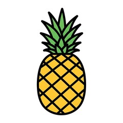 Simple Illustration of a Yellow Pineapple.