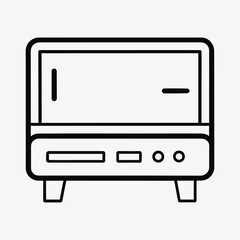 Obraz premium Outline Illustration of a Small Appliance or Device with Controls and Legs
