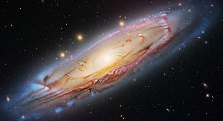 Cosmic galaxy formation space illustration