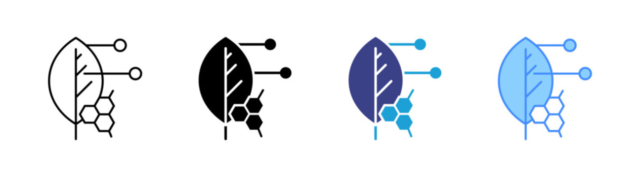 Biomimetic icon set multiple style collection