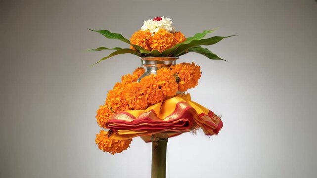 Gudi Padwa Ugadi festival symbol Kalash marigold flowers