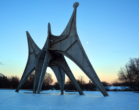 MONTREAL CANADA : The Alexander Calder sculpture L'Homme French for "Man")is a large-scale outdoor sculpture in Parc Jean-Drapeau, located in Montreal. Made for 1967 World Fair