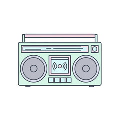Fototapeta premium Retro Boombox Audio Player Vector Icon