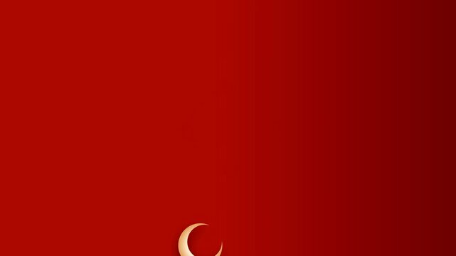 Crescent moon on red, reminiscent of turkeys flag, versatile for travel, cultural, holiday, or design content needing a turkish theme.