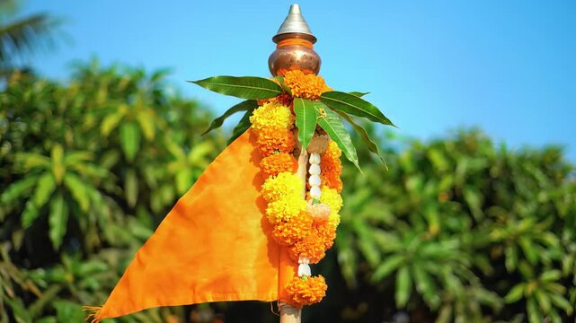 Gudi Padwa Traditional Decoration Maharashtra New Year Festival Symbol