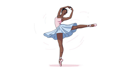 Young Ballerina Dancing on One Leg. © Suryaaji