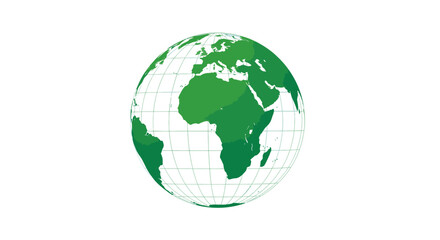 Obraz premium Green Globe Illustration with Grid Pattern.