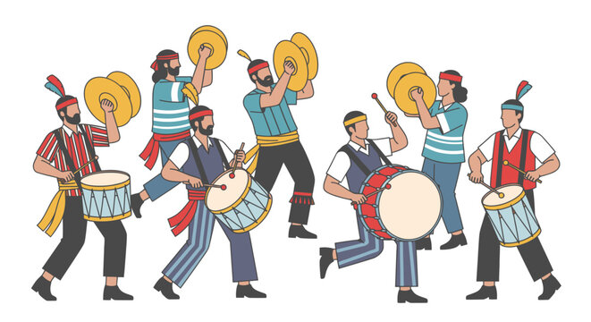 Group of Drummers and Cymbal Players.