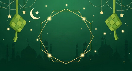 Eid al-Fitr Greetings with Aesthetic Green Nuances. © Rizky