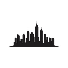 Fototapeta premium Cityscape Silhouette of Modern Skyscrapers at Dusk