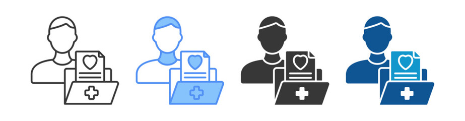Obraz premium Patient Profile Icon Set Multiple Style Collection