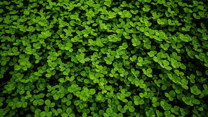 Obraz premium green clover leaves growing densely together outdoors